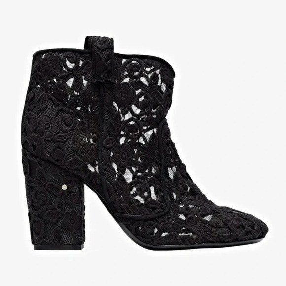 Laurence Dacade Women's Black Pete Mesh Crochet Ankle Boots Size 36 (MSRP $760) - Picture 1 of 12